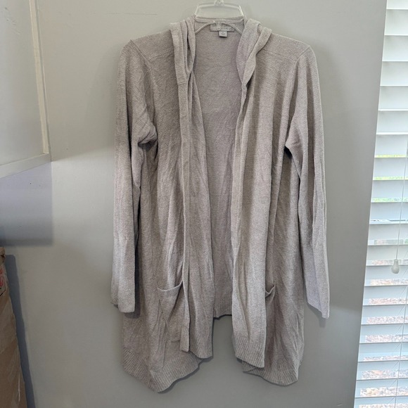 Barefoot Dreams Sweaters - Barefoot Dreams CozyChic Ultra Lite Hooded Cardigan Women's Small Beige‎ Sweater